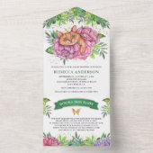 Rustikaler Tropenwald Niedliche Blumenkatzenmassag All In One Einladung (Innen Boden)