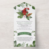 Rustikaler Tropischer Dschungel Niedlich Macaw Bab All In One Einladung (Innen Boden)