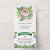 Rustikaler Tropischer Dschungel Niedlicher Igel Ki All In One Einladung (Innen Boden)