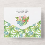 Rustikaler Tropischer Dschungel Niedlicher Igel Ki All In One Einladung (Rückseite)