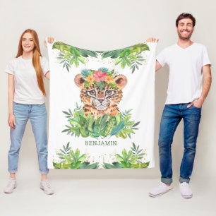 Rustikaler Tropischer Dschungel Safari Niedlich Le Fleecedecke