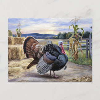 Rustikaler türkischer Bauernhof Malerei Erntedank  Postkarte