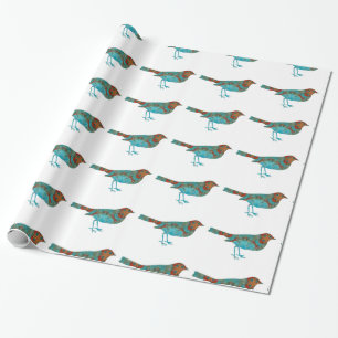 Rustikaler Türkisvogel Geschenkpapier