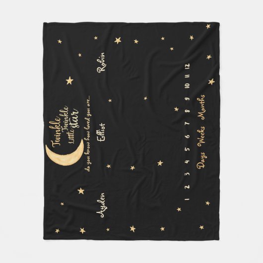 Rustikaler Twinkle Twinkle liebte Triplettistein Fleecedecke (Vorderseite)