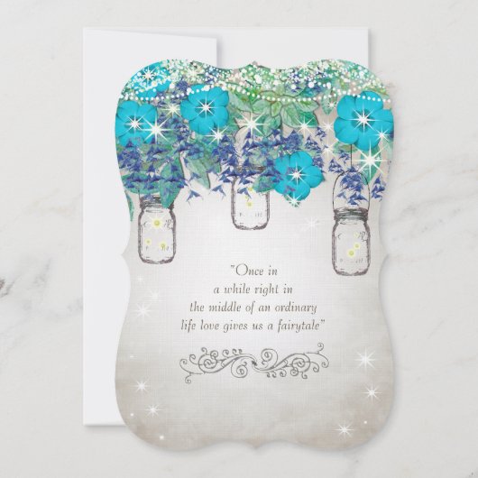 Rustikaler und romantischer Mason Jar unter den St Einladung (Rückseite)