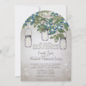 Rustikaler und romantischer Mason Jar unter den St Einladung (Vorderseite)