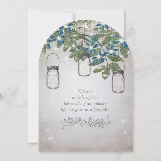 Rustikaler und romantischer Mason Jar unter den St Einladung (Rückseite)