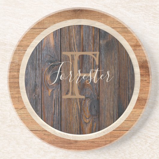 Rustikaler Untersetzer aus Ton, Monogramm (Vorne)