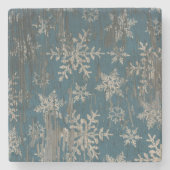 rustikaler Untersetzer des Schneeflocke (Vorderseite)