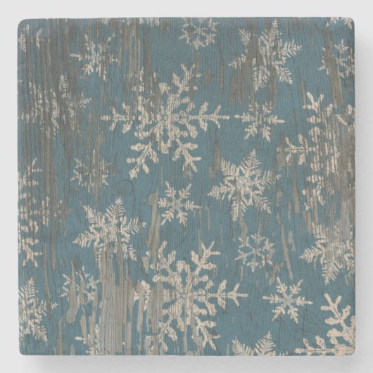 rustikaler Untersetzer des Schneeflocke (Vorderseite)