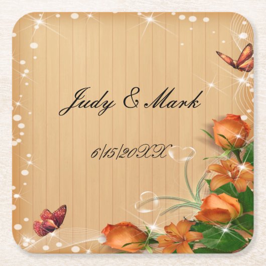 Rustikaler Untersetzer für Hochzeitspapiere mit Ho (Vorderseite)