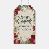 Rustikaler Urlaub Amaryllis Weihnachten Geschenkanhänger (Rückseite)