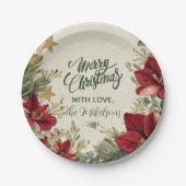 Rustikaler Urlaub Amaryllis Weihnachten Pappteller (Vorderseite)