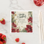 Rustikaler Urlaub Amaryllis Weihnachten Serviette (Beispiel)