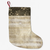 Rustikaler Urlaub | Elegantes Goldholzkörnchen auf Kleiner Weihnachtsstrumpf (Vorderseite)