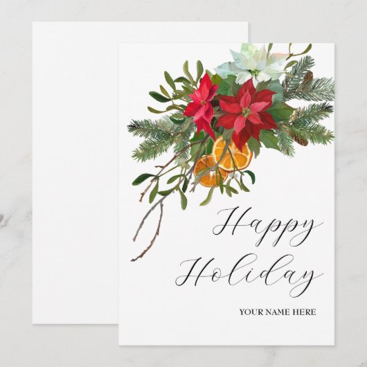 Rustikaler Urlaub Feiertagskarte (Vorne/Hinten)