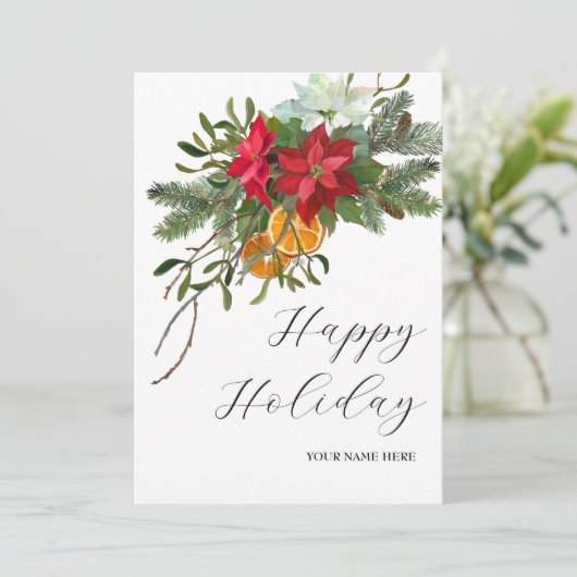 Rustikaler Urlaub Feiertagskarte (Stehend Vorderseite)