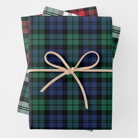 Rustikaler Urlaub Schwarz Kariertes Muster Weihnac Geschenkpapier Set (Beispiel)