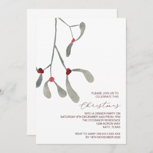 Rustikaler Urlaub und Weihnachten Einladungen (Vorne/Hinten)