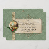 Rustikaler Urlaub Vignette mit Ribbon Feiertagskarte (Vorne/Hinten)