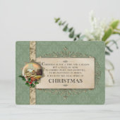 Rustikaler Urlaub Vignette mit Ribbon Feiertagskarte (Stehend Vorderseite)