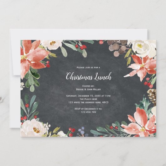 Rustikaler Urlaub, Weihnachts- oder Abendessen Par Einladung (Vorderseite)