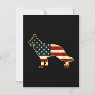 Rustikaler US-Flaggendeutscher Hirte Mitteilungskarte