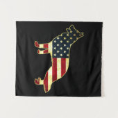 Rustikaler US-Flaggendeutscher Hirte Wandteppich (Vorderseite (Horizontal))