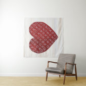 Rustikaler Valentinsgruß | umarmt u. küsst Herz Wandteppich (Beispiel)