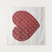 Rustikaler Valentinsgruß | umarmt u. küsst Herz Wandteppich (Vorderseite)