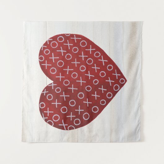 Rustikaler Valentinsgruß | umarmt u. küsst Herz Wandteppich (Vorderseite)