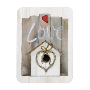 Rustikaler ValentinsgrußBirdhouse Magnet