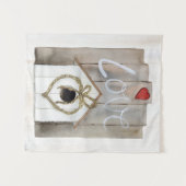 Rustikaler ValentinsgrußBirdhouse Wandteppich (Vorderseite (Horizontal))