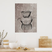 Rustikaler Vase-Eindruck betonter Grunge-Look Poster (Küche)