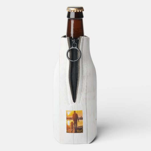 Rustikaler Vater FotoCollage kann kühler werden Flaschenkühler (Flasche Rückseite)