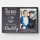 Rustikaler Vater Hero Daddy Personalisiertes Foto Fotoplatte (Vorderseite)