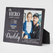 Rustikaler Vater Hero Daddy Personalisiertes Foto Fotoplatte (Seite)