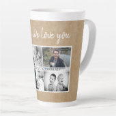 Rustikaler Vater mit Kindern Familienfoto-Collage  Milchtasse (Rechte Ecke)