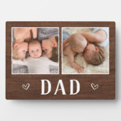 Rustikaler Vater mit zwei Fotos Fotoplatte (Vorderseite)