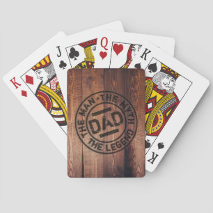 Rustikaler Vater Mythos Legende Holzpyrografie Spielkarten
