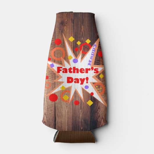 Rustikaler Vatertag Flaschenkühler (Vorderseite)