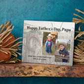 Rustikaler Vatertag Personalisiert zwei Fotos Fotoplatte (Seite)