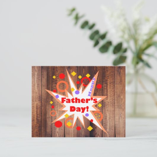 Rustikaler Vatertag Postkarte (Stehend Vorderseite)