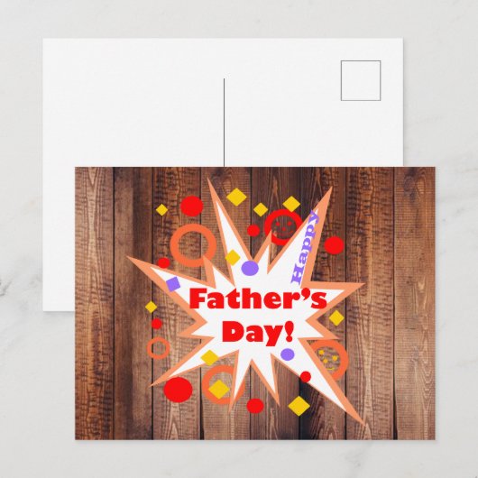 Rustikaler Vatertag Postkarte (Vorne/Hinten)