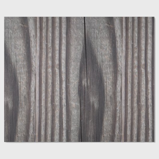 Rustikaler verwitterter grauer hölzerner Posten Geschenkpapier (Flach)