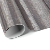 Rustikaler verwitterter grauer hölzerner Posten Geschenkpapier (Rolleneckpunkt)