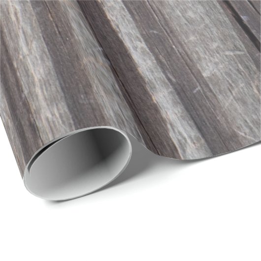 Rustikaler verwitterter grauer hölzerner Posten Geschenkpapier (Rolleneckpunkt)