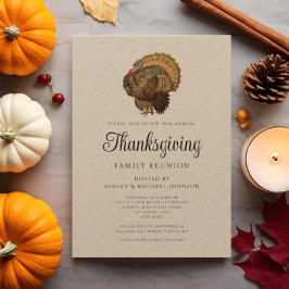 Rustikaler Vintag Family Wiedersehen Erntedank Einladung