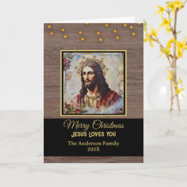 Rustikaler Vintag Jesus frohe Weihnachten Karte
