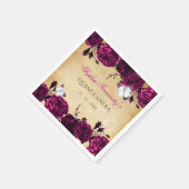 Rustikaler Vintag rosa Blütenschmetterling Serviette (Ecke)